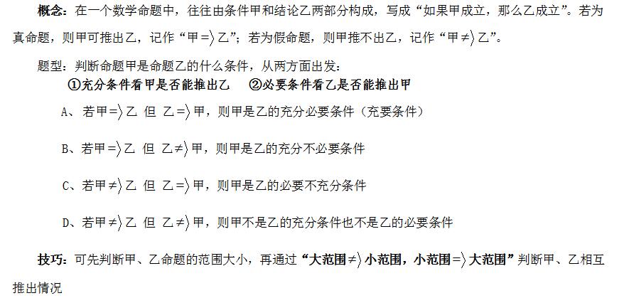 2022年贵州成人高考高升专《理科数学》知识考点：集合和简易逻辑