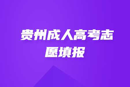 贵州省成人高考可以填报几个志愿