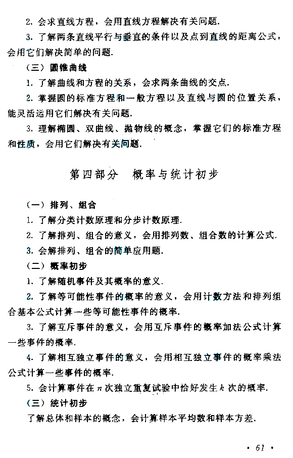2019年贵州成人高考高起点数学考试大纲(图11)