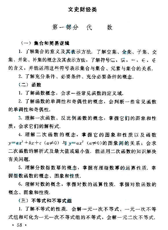 2019年贵州成人高考高起点数学考试大纲(图8)